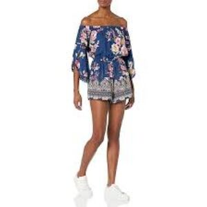 Angie Women's Floral Bell Sleeve Romper